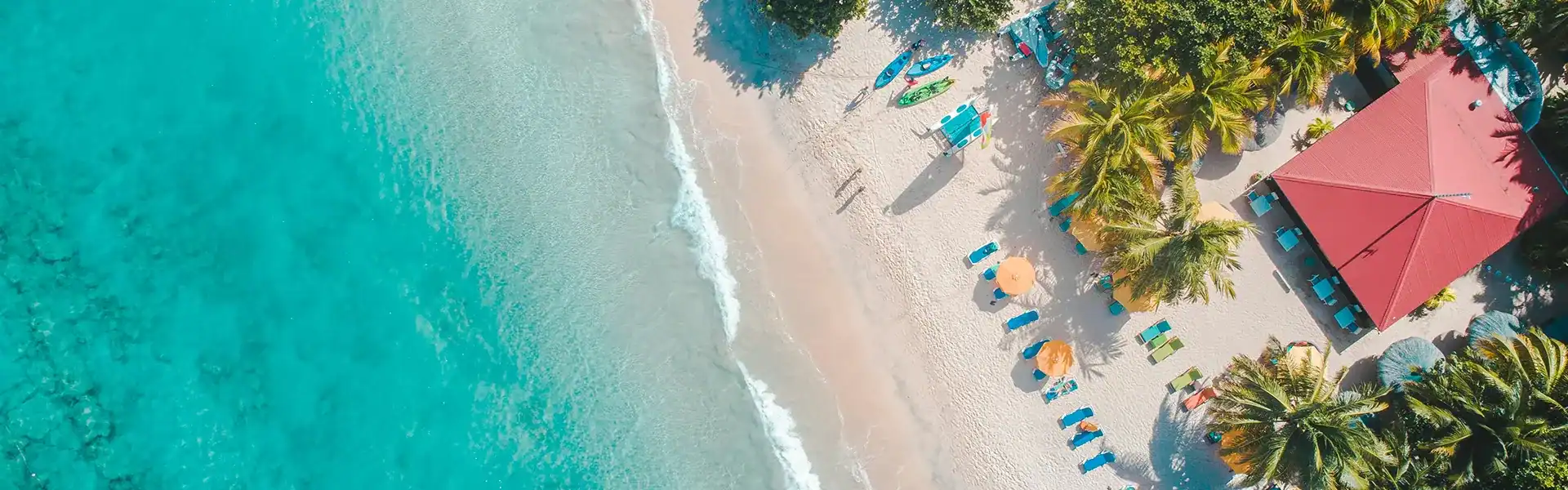 playa caribeña vista desde arriba