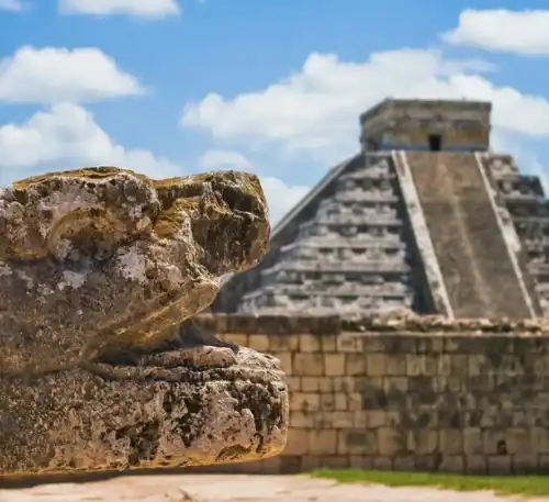Ancient Mayan pyramid at El Kaminante archaeological site in Uruguay.